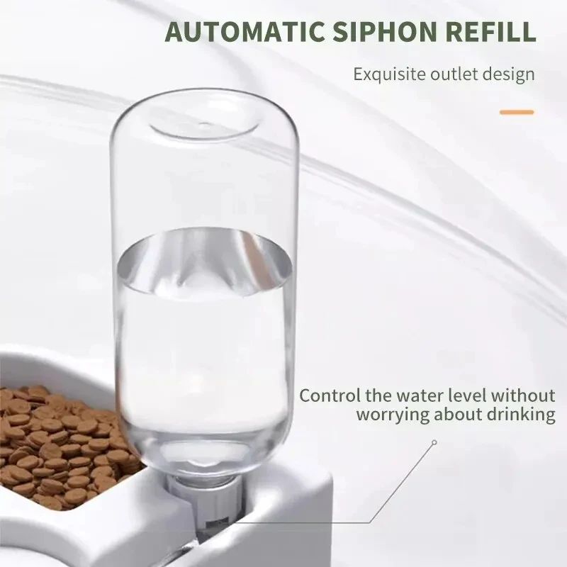 Automatic Drinking Love Pet Bowl DualUse Cat Bowl Dog Basin With Water Dispenser MoistureProof Feed 2