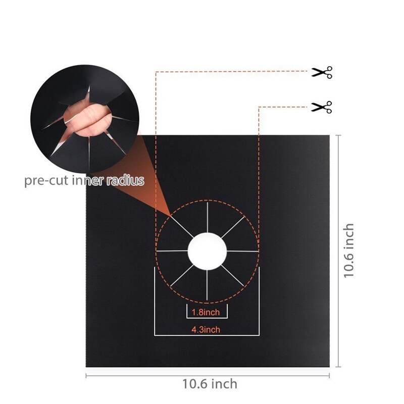 Heat Resistant Gas Stove Cover Non Toxic Anti Adhesion Cookware Protector For Kitchen Reusable  Eas 2