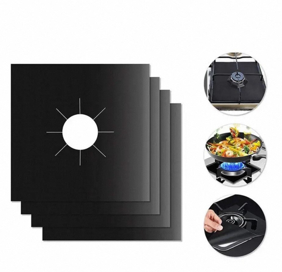 Heat Resistant Gas Stove Cover Non Toxic Anti Adhesion Cookware Protector For Kitchen Reusable  Eas 6