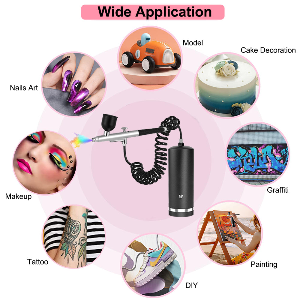 Electric Paint Gun Airbrush Compressor Kit High Pressure Mini Spray Gun For Art Makeup  Model Paint 2