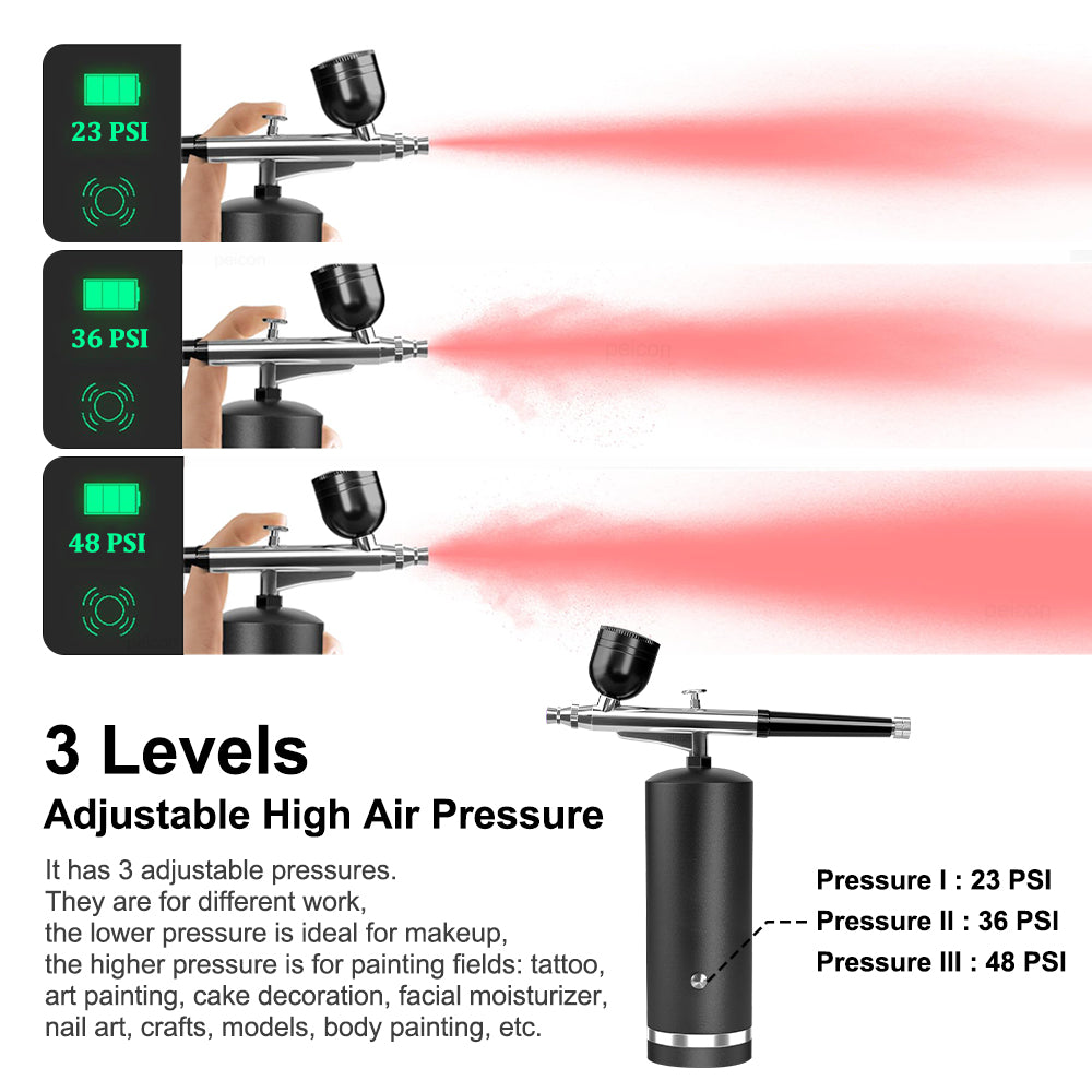 Electric Paint Gun Airbrush Compressor Kit High Pressure Mini Spray Gun For Art Makeup  Model Paint 3