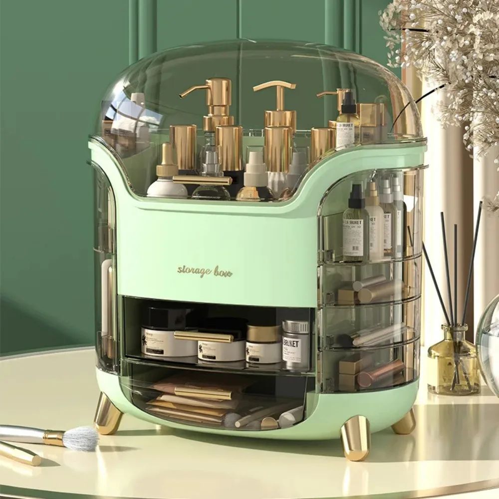 Dustproof Large Capacity Makeup Container, Transparent Jewelry & Lipstick Box for Vanity & Bathroom Use