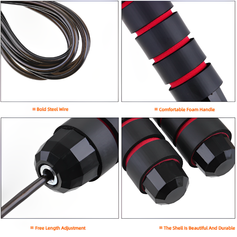 Adjustable Jump Rope For Workouts  Steel Wire TangleFree Skipping Exercise For Home  Gym 4
