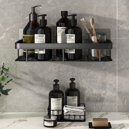 Bathroom Storage Organizer  Wall Mounted Shower Shelf For Shampoo Soap  Makeup  No Tools Needed Spa 1
