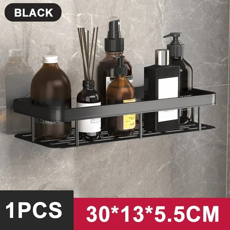 Bathroom Storage Organizer  Wall Mounted Shower Shelf For Shampoo Soap  Makeup  No Tools Needed Spa 2