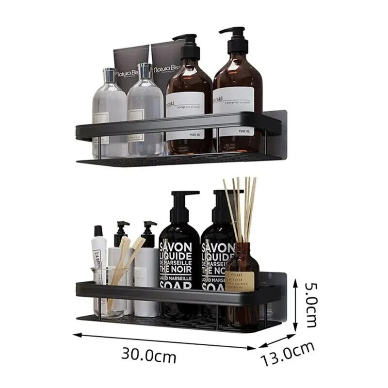 Bathroom Storage Organizer  Wall Mounted Shower Shelf For Shampoo Soap  Makeup  No Tools Needed Spa 4
