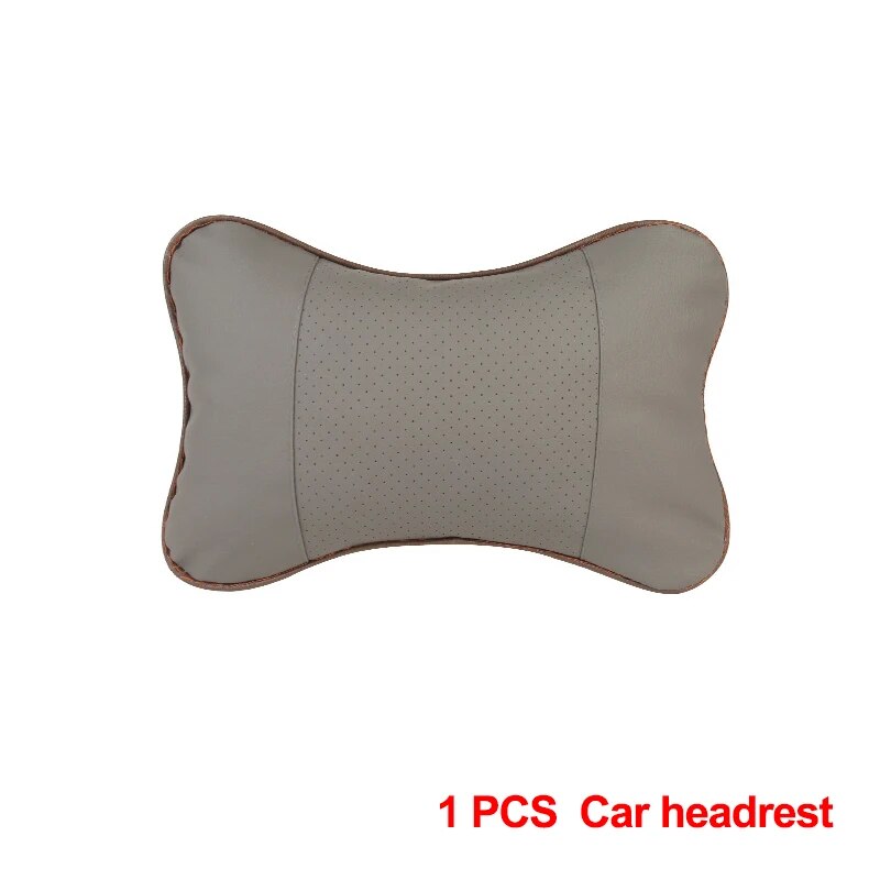 Car Neck Pillows Both Side PU Leather Pack Headrest For Head Pain Relief  Comfort 9