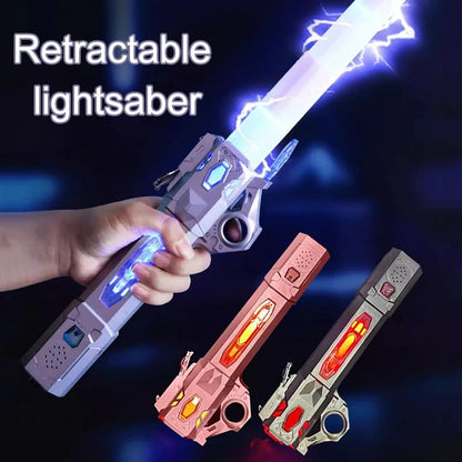 Telescopic Music Laser Sword, Colorful Glowing Light Sword Toy with Rotating Decompression for Kids & Adults
