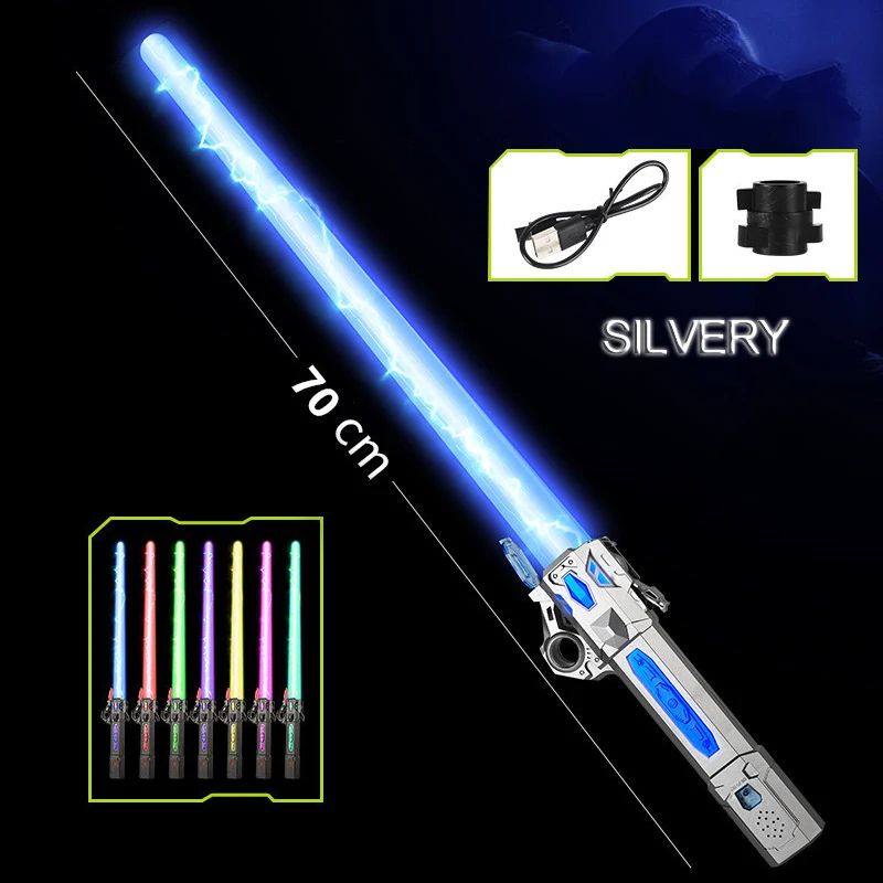 Telescopic Music Laser Sword Colorful Glowing Light Sword Toy With Rotating Decompression For Kids  2