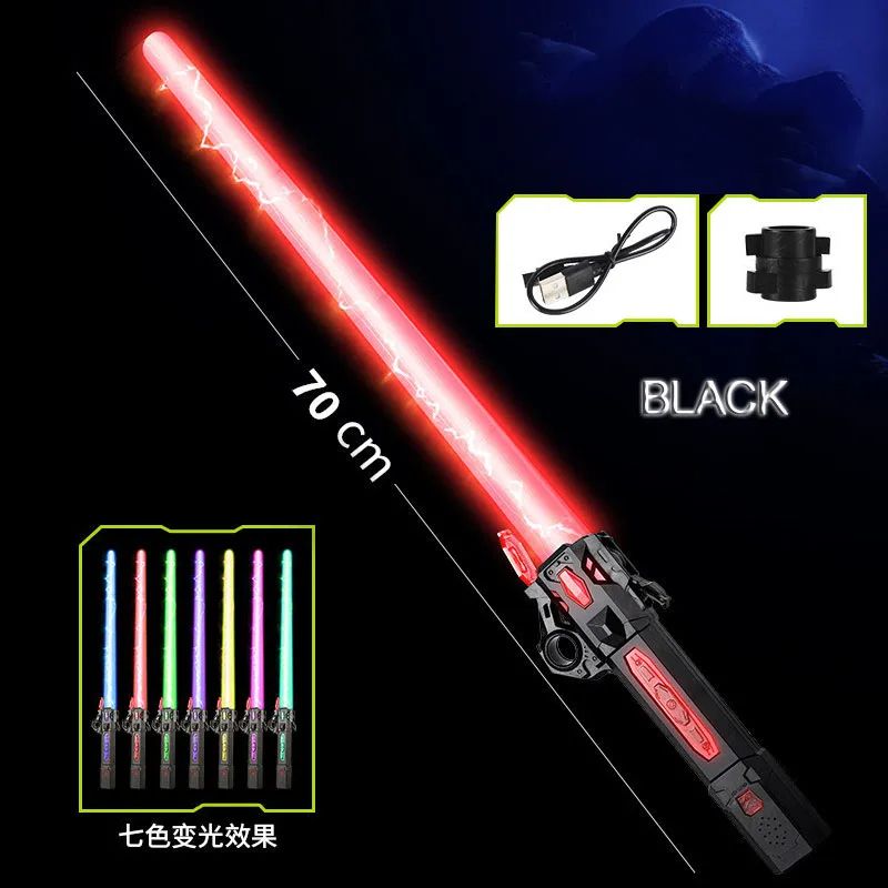 Telescopic Music Laser Sword Colorful Glowing Light Sword Toy With Rotating Decompression For Kids  5