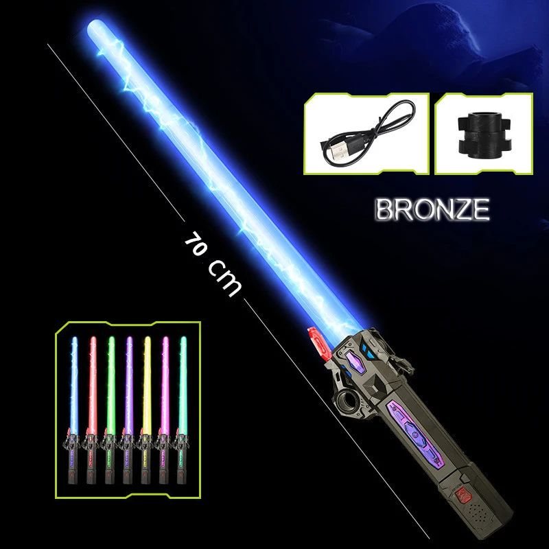 Telescopic Music Laser Sword Colorful Glowing Light Sword Toy With Rotating Decompression For Kids  6