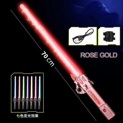 Telescopic Music Laser Sword Colorful Glowing Light Sword Toy With Rotating Decompression For Kids  7