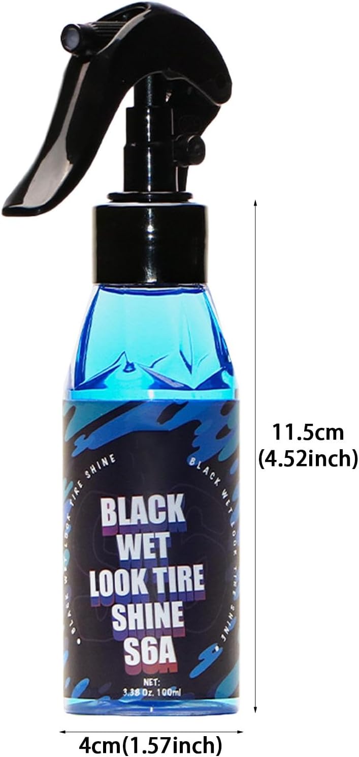 Black Wet Look Tire Shine Dressing Spray Glossy Wet Tire Look With UV Protection For Vinyl  Plastic 7