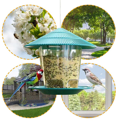 Automatic Foot Feeding Bird Feeder Outdoor Hanging Nut Dispenser With Multiple Feeding Holes And Fo 3