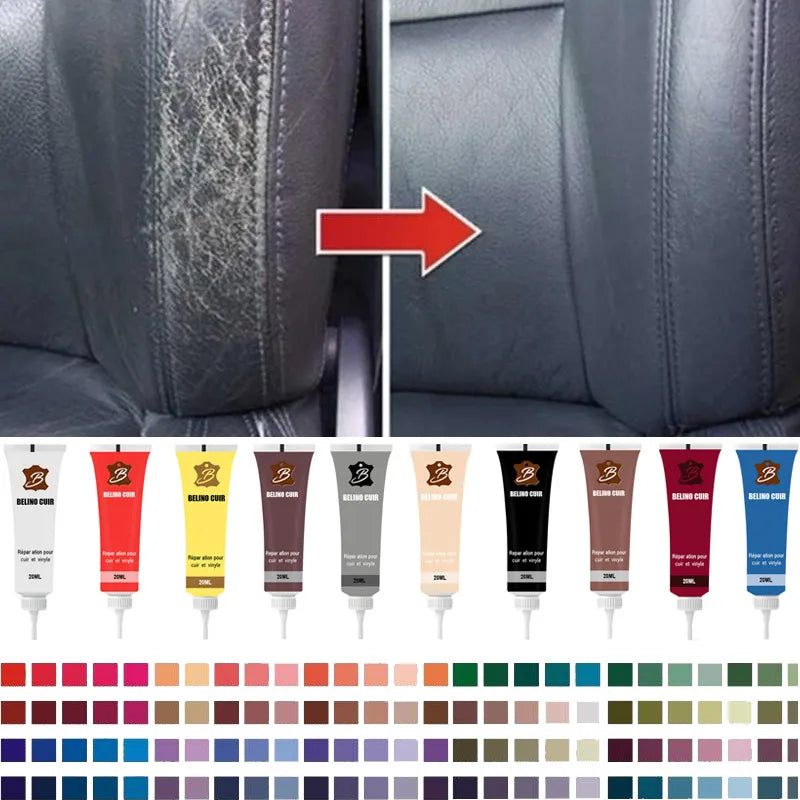 Car Leather Repair Paste, Complete Refurbishing Kit for Seats, Sofas & Upholstery Easy DIY Scratch & Crack Repair