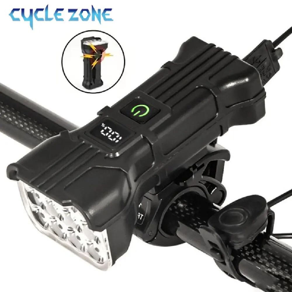 Bike Light Rechargeable Bicycle Front Light 8 LED MTB Headlamp With 6 Modes USB TypeC Powered Safet 1