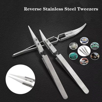 Premium Ceramic Straight Tip Electronic Soldering Tweezers AntiStatic Reverse AcidResistant Precisi 1