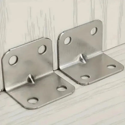 Stainless Steel 90 Degree Angle Iron Plate Bracket Heavy Duty Corner Connector for Tables, Chairs & Cabinets