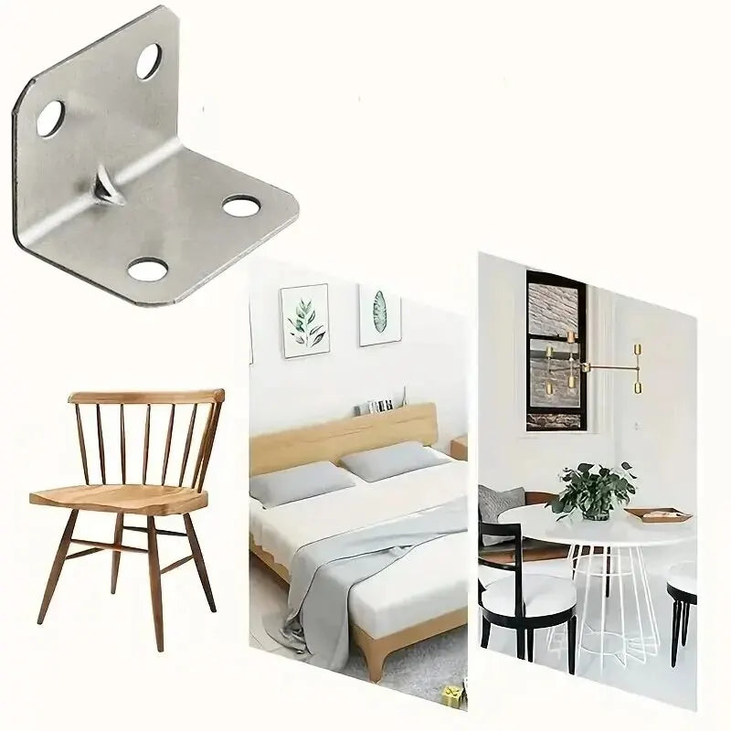 Stainless Steel 90 Degree Angle Iron Plate Bracket Heavy Duty Corner Connector For Tables Chairs  C 3