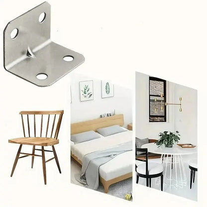Stainless Steel 90 Degree Angle Iron Plate Bracket Heavy Duty Corner Connector For Tables Chairs  C 3