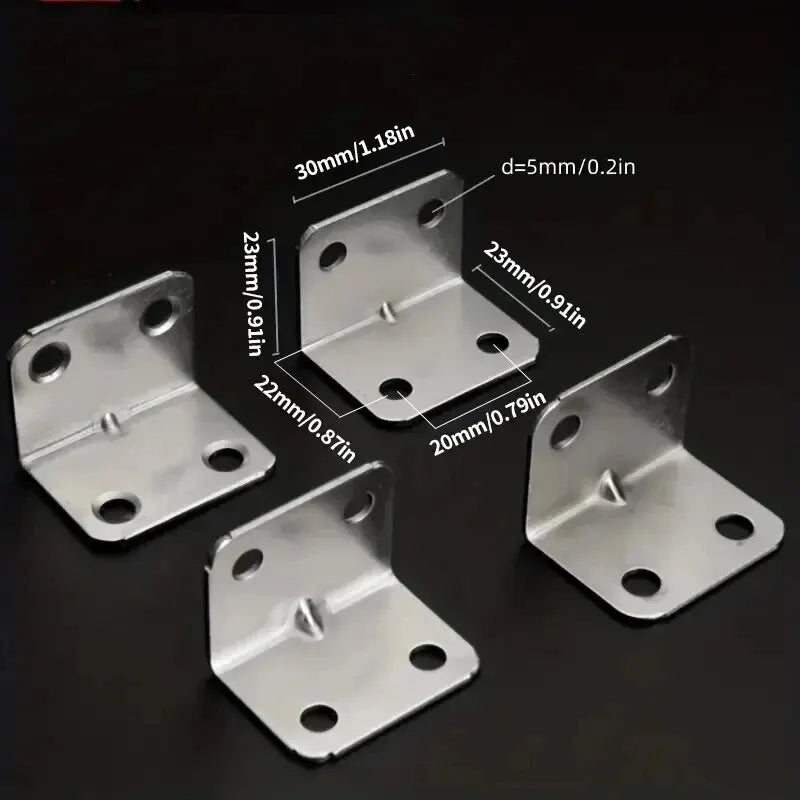 Stainless Steel 90 Degree Angle Iron Plate Bracket Heavy Duty Corner Connector For Tables Chairs  C 5