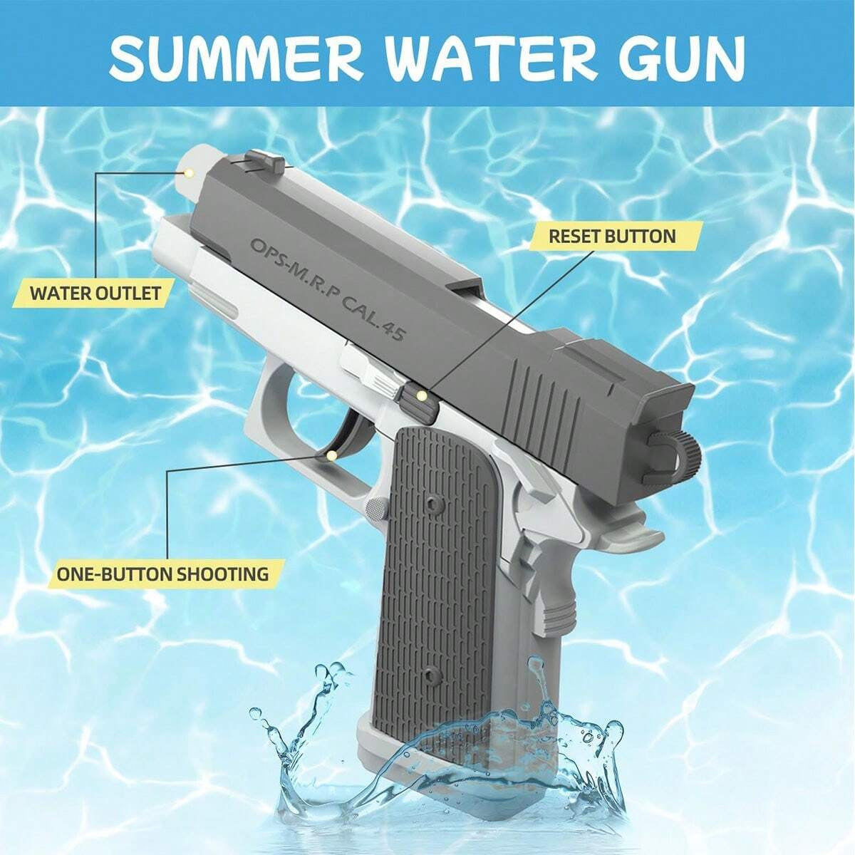 Water Blaster Guns Set Long Range Shooting Water Pistols For Backyard GamesPool Parties  Beach FunD 1