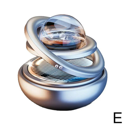 Solar Car Aromatherapy Ornament With Double Suspended Crystal Ball Rotating Car Perfume Diffuser 8