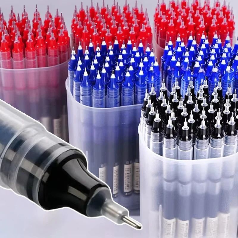 Straight Liquid Gel Pens, Quick-Drying, Large-Capacity 0.5mm Ink for School & Office Writing.