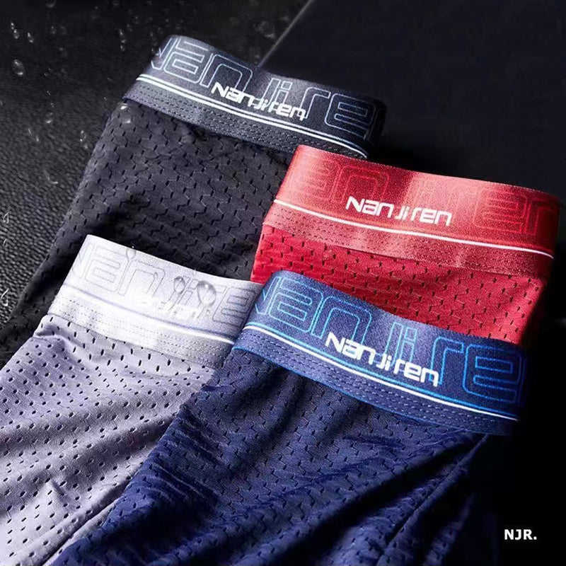 Ice Silk Mesh Boxer Shorts For Men Cool Comfortable  Sexy Slim Fit Underpants 2