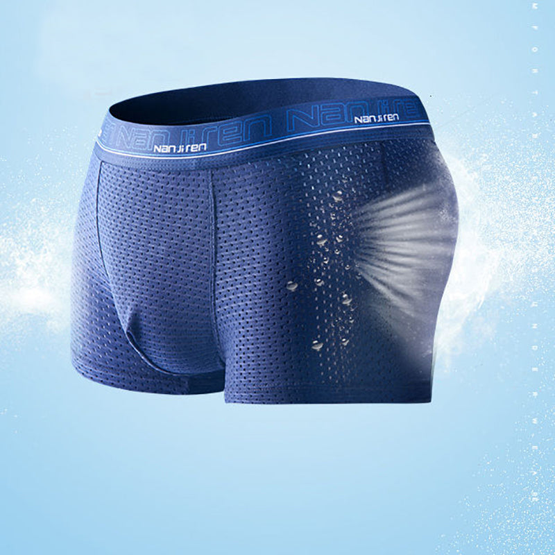 Ice Silk Mesh Boxer Shorts For Men Cool Comfortable  Sexy Slim Fit Underpants 3