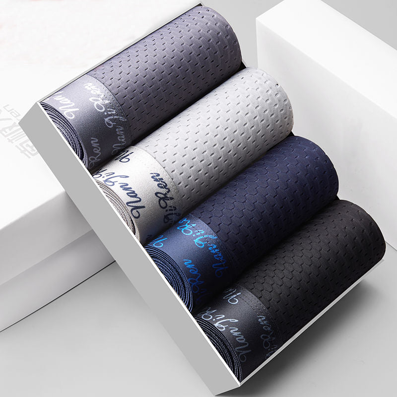 Ice Silk Mesh Boxer Shorts For Men Cool Comfortable  Sexy Slim Fit Underpants 9