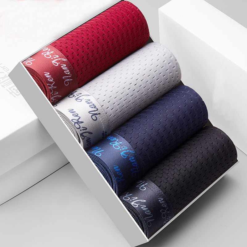 Ice Silk Mesh Boxer Shorts For Men Cool Comfortable  Sexy Slim Fit Underpants 12