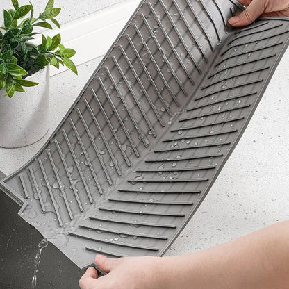 Silicone Draining Board Mat Drying Pad  Folding HeatResistant Kitchen Countertop Mat With Raised Ed 4