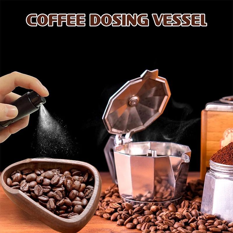 Multifunctional Wooden Coffee Bean Dosing Cup  Light Spray Bottle Barista Set Enhance Brewing Coffe 3