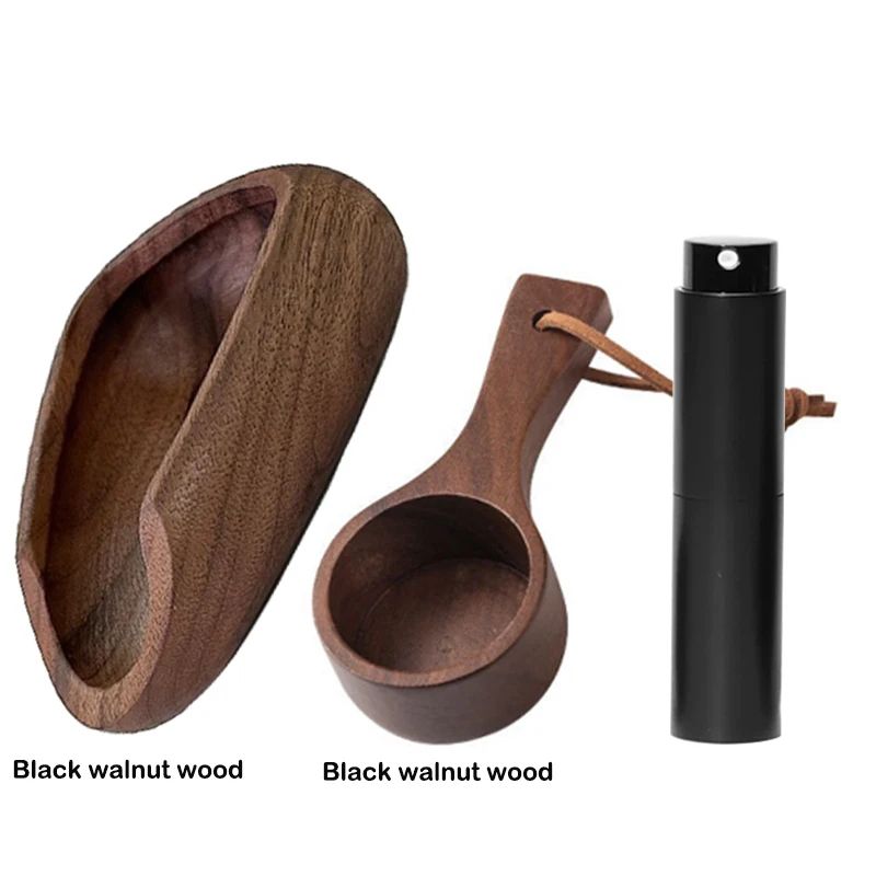 Multifunctional Wooden Coffee Bean Dosing Cup  Light Spray Bottle Barista Set Enhance Brewing Coffe 6