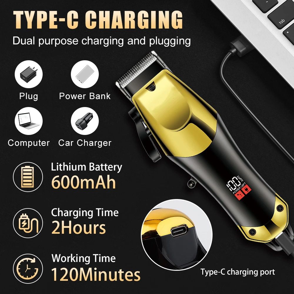 Professional ThreePiece Hair Clippers Set For Men USB Rechargeable Trimmer Ideal For Home Use Fade