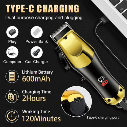Professional ThreePiece Hair Clippers Set For Men USB Rechargeable Trimmer Ideal For Home Use Fade