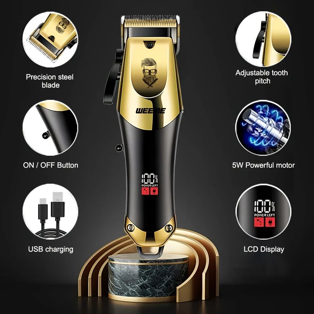 Professional ThreePiece Hair Clippers Set For Men USB Rechargeable Trimmer Ideal For Home Use Fade