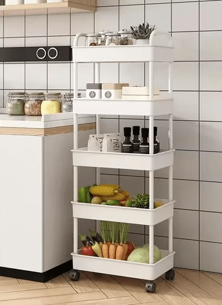 Trolley rack for bedroom storage and organization