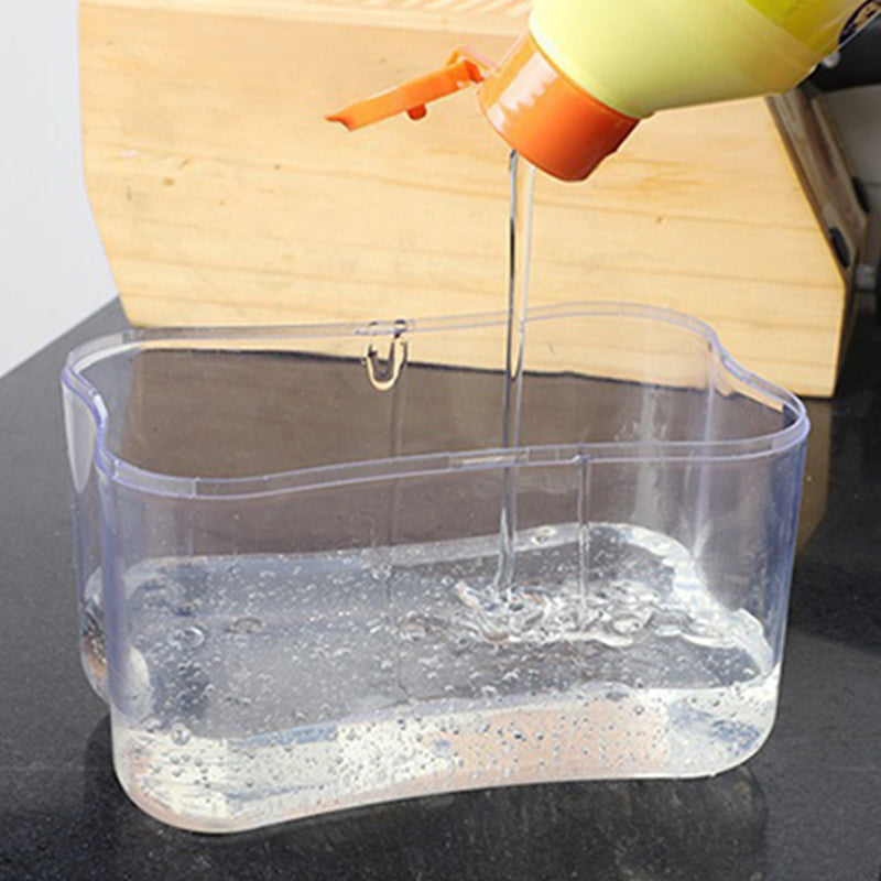 Portable Soap Dispenser for Kitchen Detergent Press  Dishwashing Pot Cleaner with Pak Clean Cloth