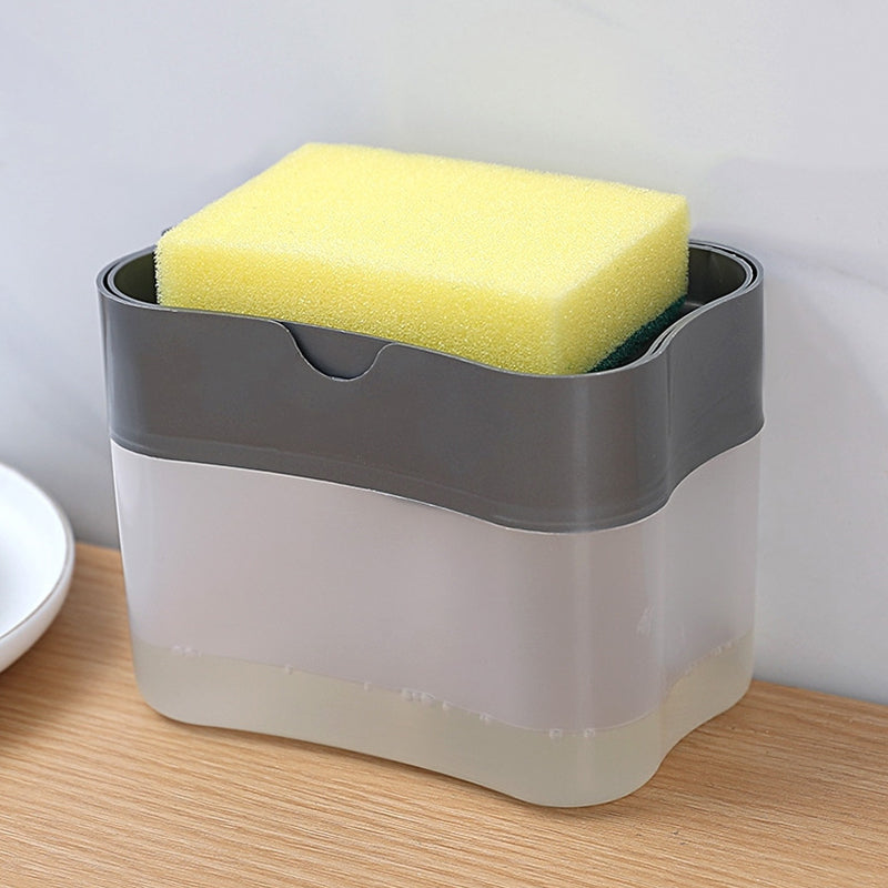 Portable Soap Dispenser for Kitchen Detergent Press  Dishwashing Pot Cleaner with Pak Clean Cloth