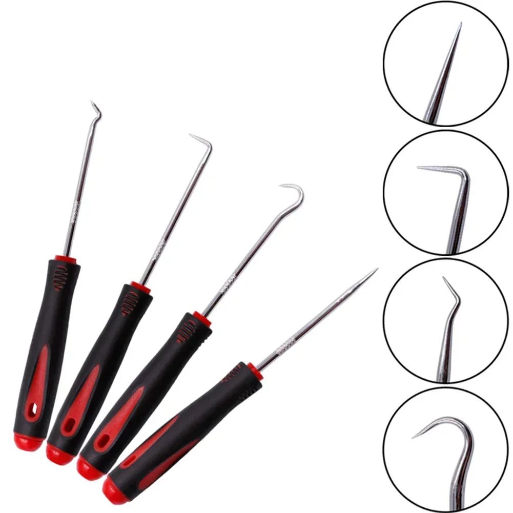 4PCS Car Pick Hook Set Oil Seal Screwdrivers ORing Puller Remover Gasket Seal Auto Repair Tools Kit 3