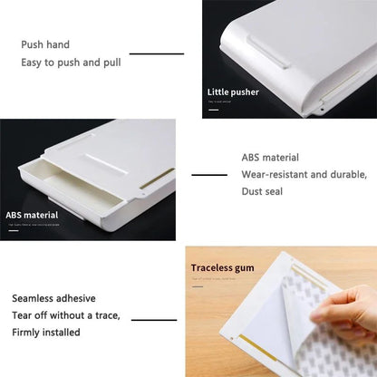 Hidden Storage Box SelfAdhesive Desk Drawer Organizer For Stationery  Cosmetics 2