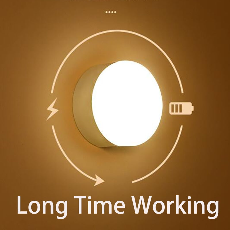Wireless Magnetic Sensor Night Lamp Smart LED Lighting with Human Body Detection  USB Charging