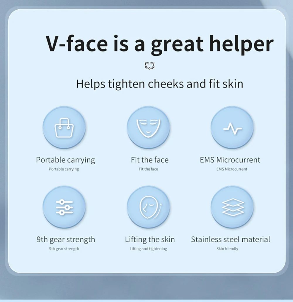 EMS Face Lifting Massager AntiWrinkle VFace Device For Double Chin Removal  Skin Firming 5
