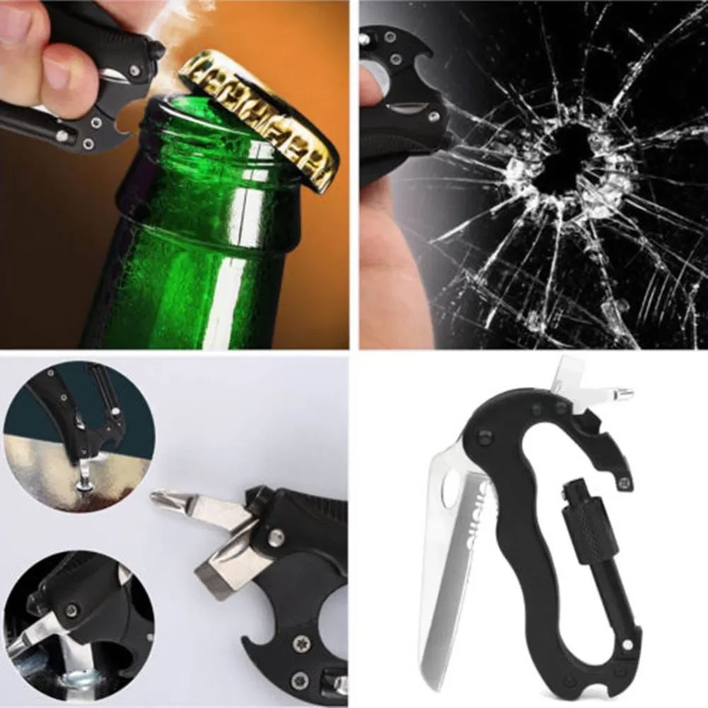 Jungle Outdoor Camping Multifunctional Quick Hang Safety Hiking Buckle Folding Pocket Knife EDC Sur 2