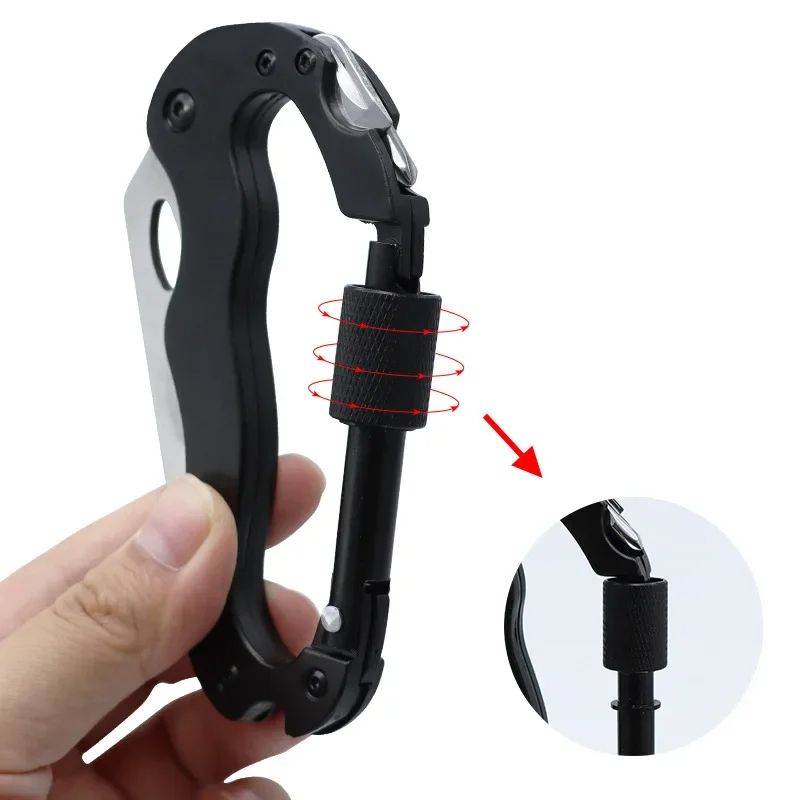 Jungle Outdoor Camping Multifunctional Quick Hang Safety Hiking Buckle Folding Pocket Knife EDC Sur 3