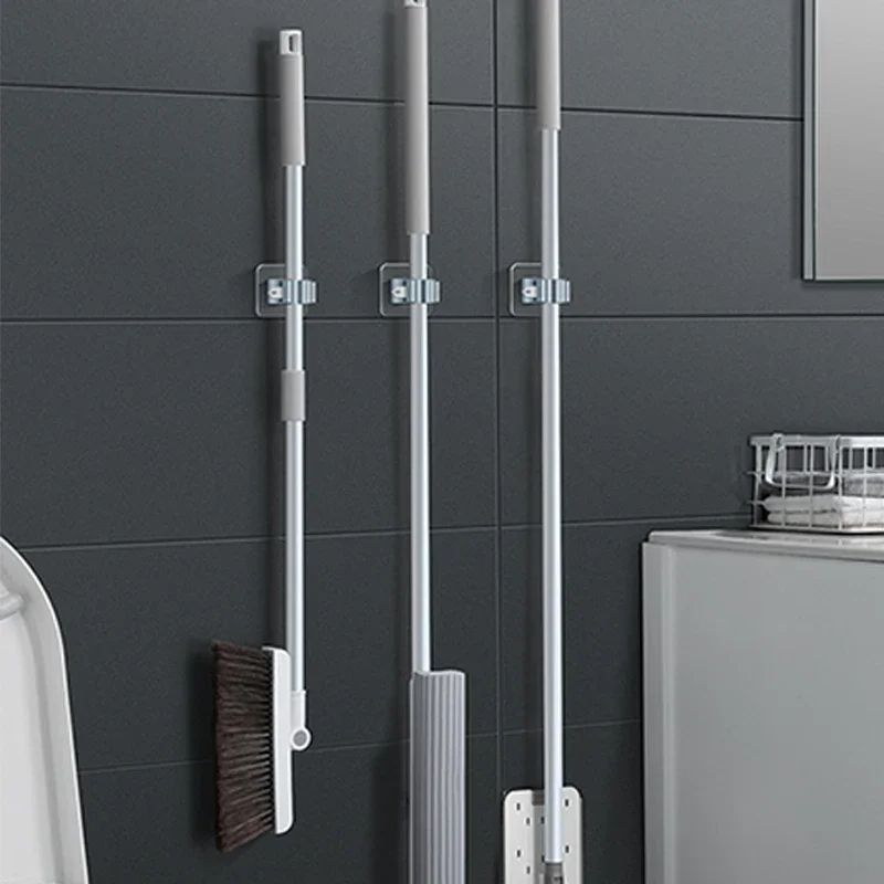 WallMounted Waterproof Mop Rack Traceless Broom Hanger  Mop Storage Rack Kitchen Bathroom Suction H 3