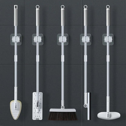 WallMounted Waterproof Mop Rack Traceless Broom Hanger  Mop Storage Rack Kitchen Bathroom Suction H 4