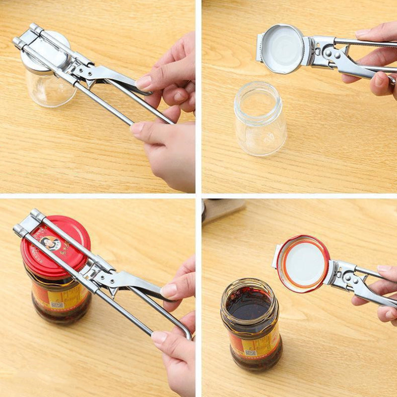 Stainless Steel Lids Off Jar Opener Adjustable LaborSaving MultiFunction Bottle  Can Opener Too